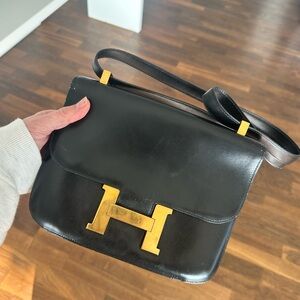 HERMES - Vintage Constance 23 circa 1970’s- Black- gold tone hardware